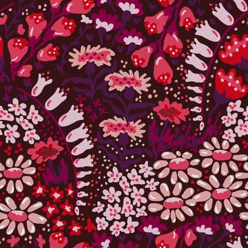 Vintage flower 20s wallpaper - reds on winred