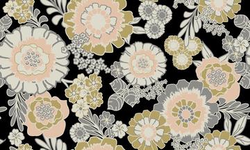 Vintage retro flower in grey, beige and pink