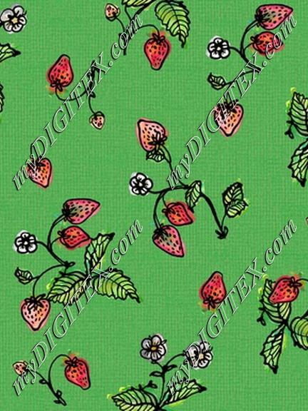 strawberry bunches in Watercolor Green