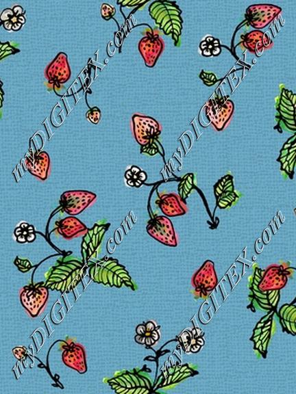 strawberry bunches in Watercolor-Light blue