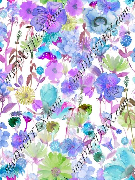 Watercolor Wildflowers Bees 2