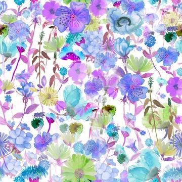 Watercolor Wildflowers Bees 2