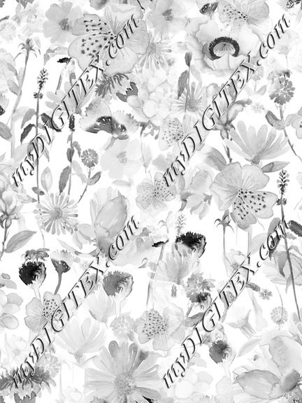 Watercolor Wildflowers Wedding White Gray Watercolor Delicate