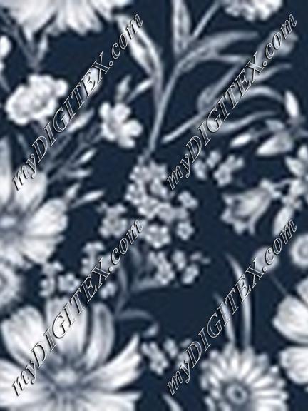 Floral Sketch Blue