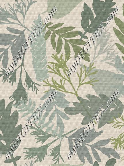 Leaf Collection Cream Greens Texture