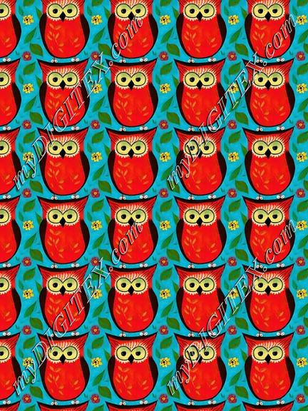 Red owls background