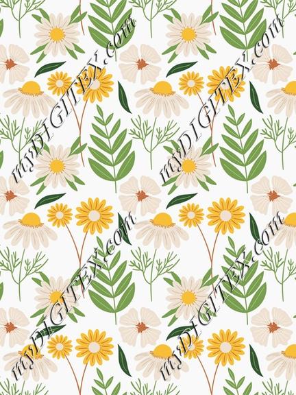 Flowers on a white background pattern