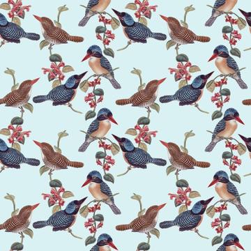 Vintage birds wallpaper