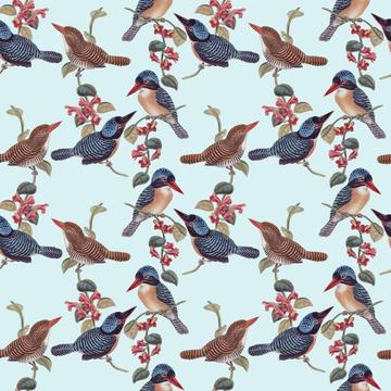 Vintage birds wallpaper