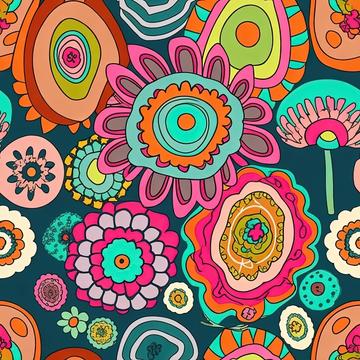 Colorful abstract flowers