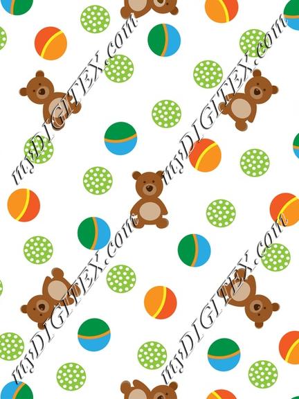 Teddy bears playful kids design with dots