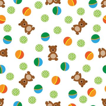 Teddy bears playful kids design with dots