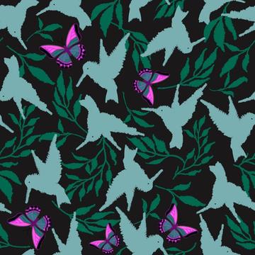 SB161705  Hummingbirds Ikat