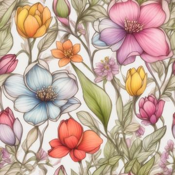 Watercolor Spring flowers