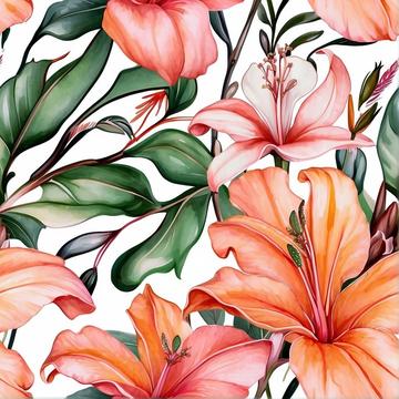 Tropical peach floral 3