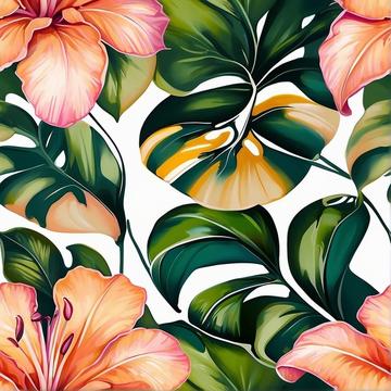 Tropical peach floral 4