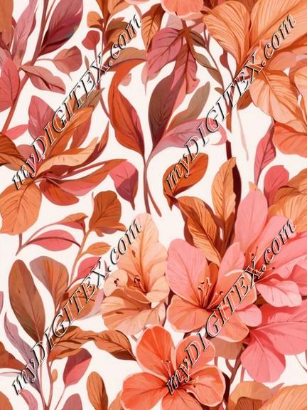 Tropical Peach Floral Large