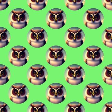 Cute 3D owl pattern