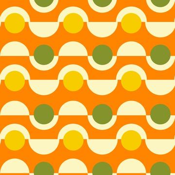 Summer groovy retro geometric pattern