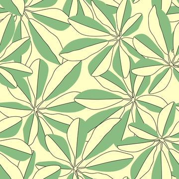 Cute minimalist tropical leaves pattern