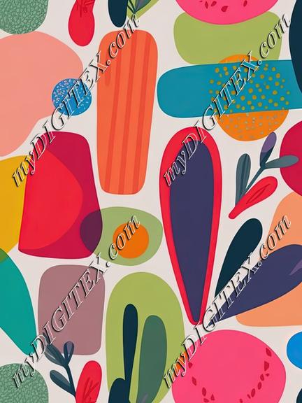 Colorful shapes on a white background