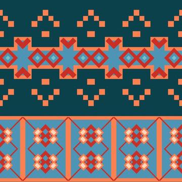 Shapes rows in retro colors