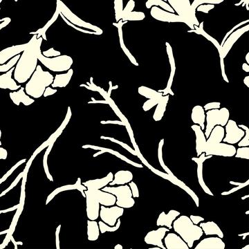 Black and white floral pattern
