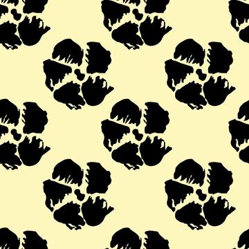Black and white polka dot floral pattern