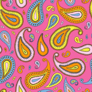 Colorful fun paisley