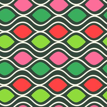 Groovy retro abstract geometric print