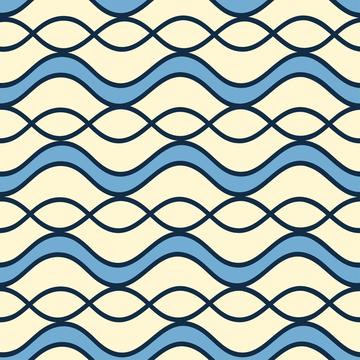 Cute marine abstract wavy stripes