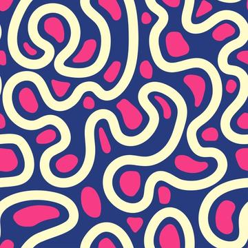 Cute retro abstract shapes pattern
