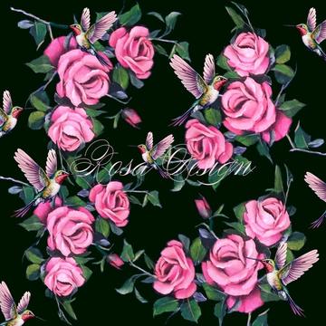 Roses and Hunmmingbirds