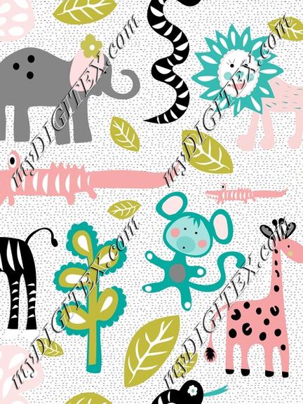 Jungle Animals Kids Baby Nursery