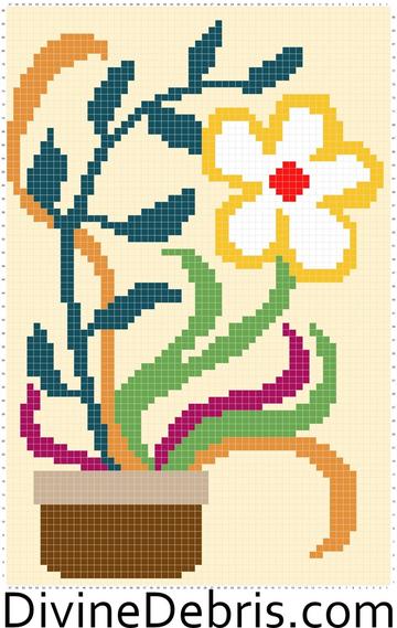 Groovy-Bloom-Wall-Hanging-crochet-graph-by-Divine-Debris