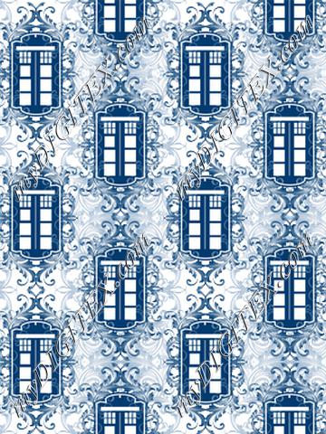 Blue Box Damask