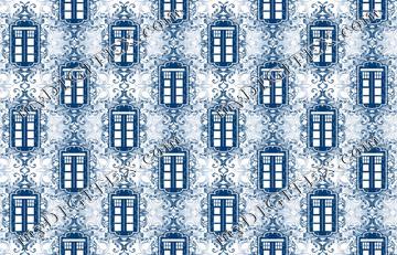 Blue Box Damask