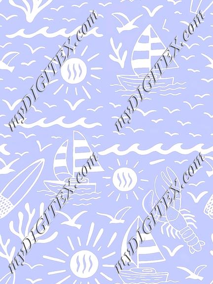 Sunny beachside getaway on lilac