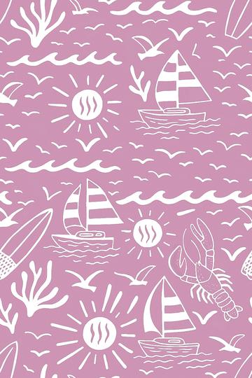 Sunny beachside getaway on mauve