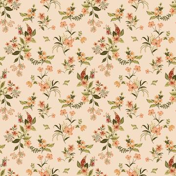 Vintage Meadow Floral Allover Print – Soft Botanical Design for Kurti & Dress Fabric