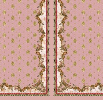 Mughal Paisley Border Panel Print – Ethnic Design for & Kurti Set