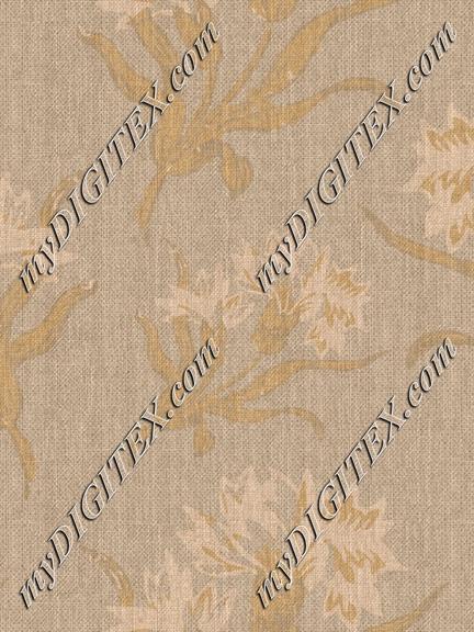Floral Block White Yellows dark linen