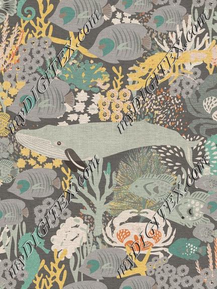 Marine LIfe Teal Yellow