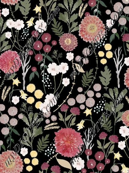 Cottagecore Floral Black NoTex