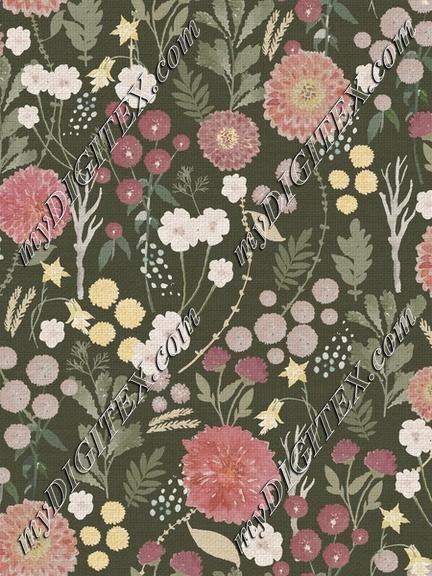 Cottagecore Floral Linen Tex