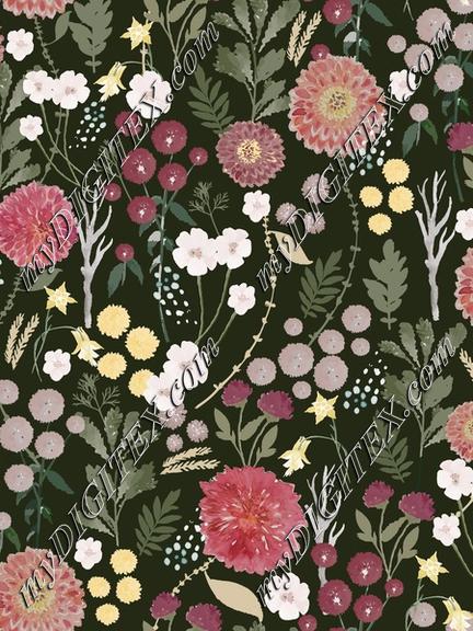 Cottagecore Floral Dark BG