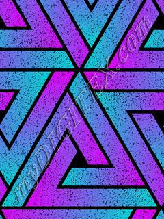 Grunge Triangle Geometric - Cyan Purple