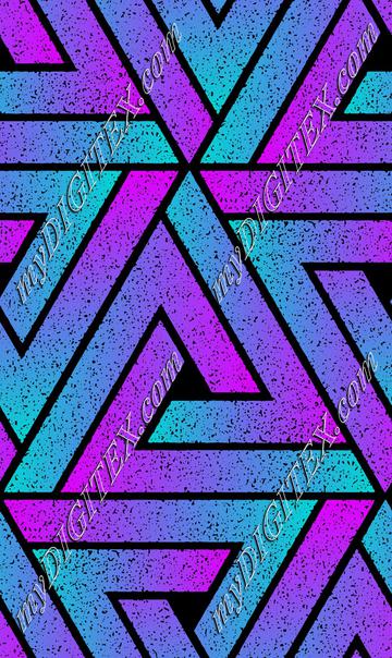 Grunge Triangle Geometric - Cyan Purple