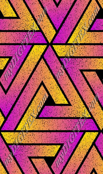 Grunge Triangle Geometric - Magenta Yellow