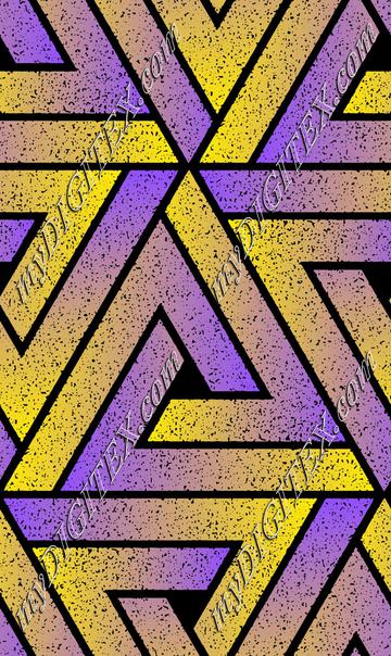 Grunge Triangle Geometric - Purple Yellow